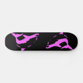 DOLPHINS Roze EN ZWART skateboard deck (Horizontaal)