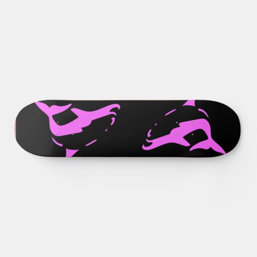 DOLPHINS Roze EN ZWART skateboard deck (Horizontaal)