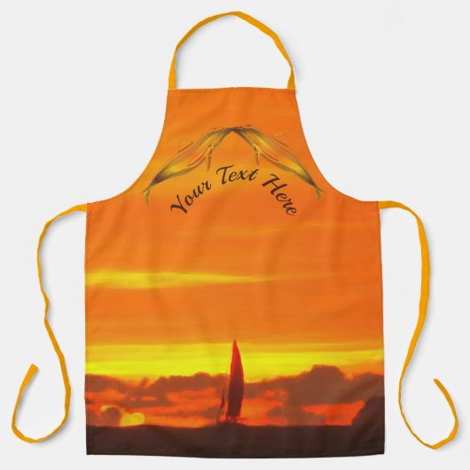 Dolphins Sailboat Sunset 1300 Schort (Voorkant)