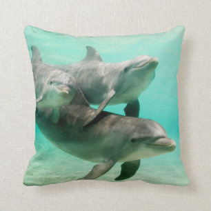 DOLPHINS SWIMMING PILLOW CUSHION KUSSEN