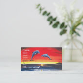 Dolphins Tropical Sunset Ocean Visitekaartje Art (Staand voorkant)