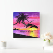 Dolphins Tropisch Paradise Persoonlijke wandklok (Huis)