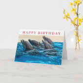 Dolphins verjaardagskaart kaart (Gele Bloem)