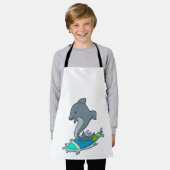 Dolpin als Surfer met Surfboard Schort (Gedragen)