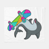 Dolpin as Skater with Skateboard Fleece Deken (Voorkant (Horizontaal))