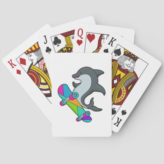 Dolpin as Skater with Skateboard Pokerkaarten (Achterkant)