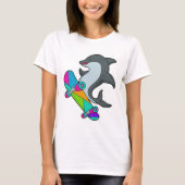 Dolpin as Skater with Skateboard T-shirt (Voorkant)