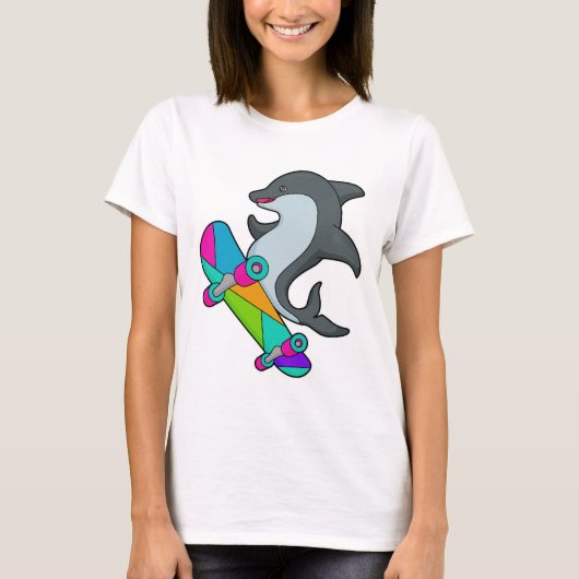 Dolpin as Skater with Skateboard T-shirt (Voorkant)