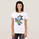 Dolpin as Skater with Skateboard T-shirt (Voorkant volledig)