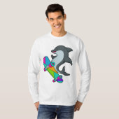 Dolpin as Skater with Skateboard T-shirt (Voorkant volledig)