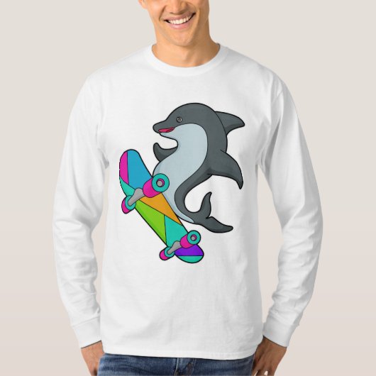 Dolpin as Skater with Skateboard T-shirt (Voorkant)