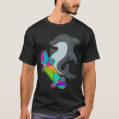 Dolpin as Skater with Skateboard T-shirt (Voorkant)