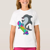 Dolpin as Skater with Skateboard T-shirt (Voorkant)