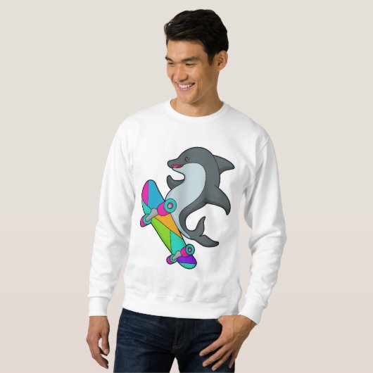 Dolpin as Skater with Skateboard Trui (Voorkant volledig)