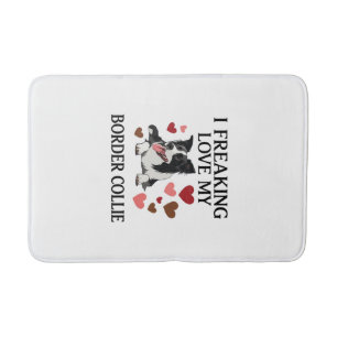 Dolverliefd op Border Collie Hond Harten_1 Badmat
