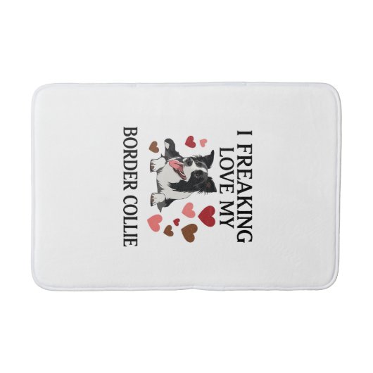 Dolverliefd op Border Collie Hond Harten_1 Badmat (Voorkant)