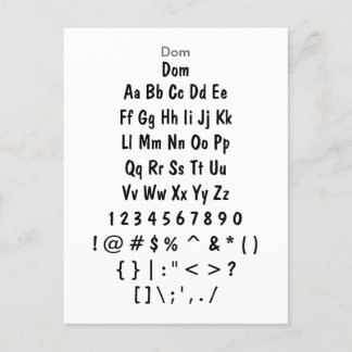 Dom - Datablad Zazzle-lettertype Briefkaart