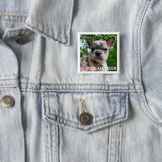 DOM DE INSTAGRAMSPELD VAN DE DOG VIERKANTE BUTTON 5,1 CM