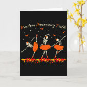 Dom Democracy Truth Skeleton Dancing Halloween  Kaart (Gele Bloem)