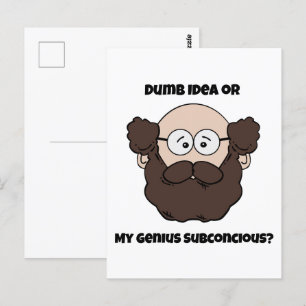 Dom idee of Smart Subconcious Teacher Cartoon Briefkaart