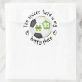 Dom-limoen zwarte voetbalveld is mijn gelukkige pl vierkante sticker (Tas)