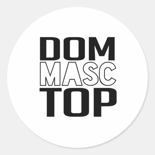 Dom masc top ronde sticker (Voorkant)