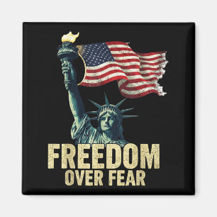Dom Over Fear Beeld Van Liberty Vlag Grafisch Magneet