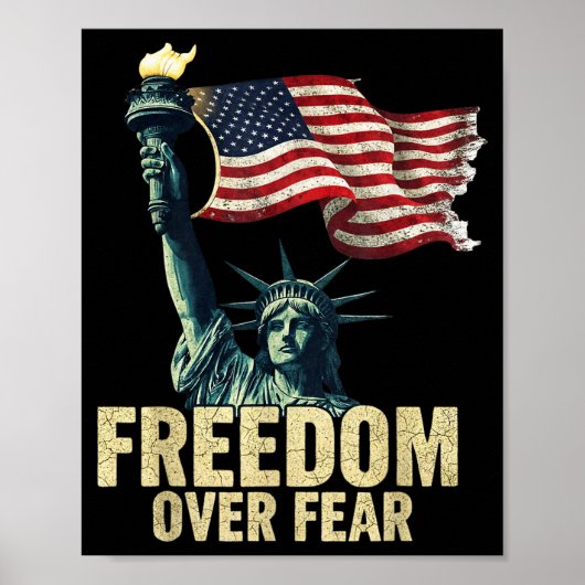 Dom Over Fear Statue Of Liberty Flag Graphic  Poster (Voorkant)