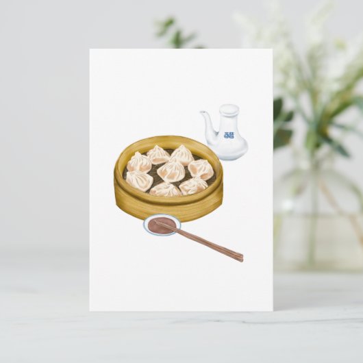 Dom Som | XiaoLongBao | 小 笼 包 Bedankkaart (Staand voorkant)