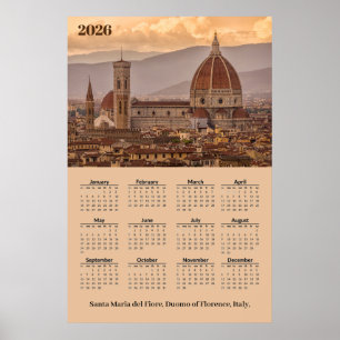 Dom van Firenze, Florence Italië 2026 Agenda Poster