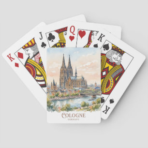 Dom van Keulen Duitsland Aquarel Stads Silhouet Pokerkaarten
