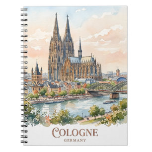 Dom van Keulen Duitsland Aquarel Stadssilhouet Notitieboek