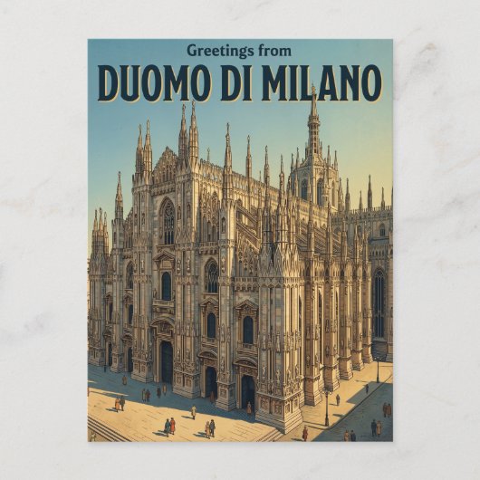 Dom van Milaan Italië Briefkaart (Voorkant)
