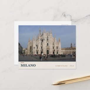 Dom van Milaan op Piazza del Duomo Briefkaart