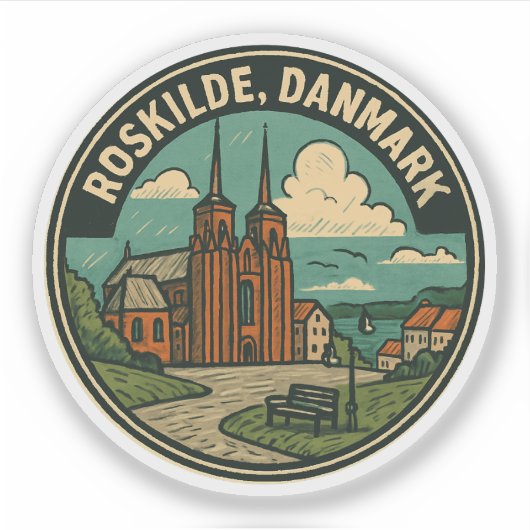 Dom van Roskilde Denemarken Sticker (Voorkant)