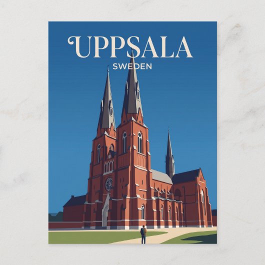 Dom van Uppsala Zweden Briefkaart (Voorkant)