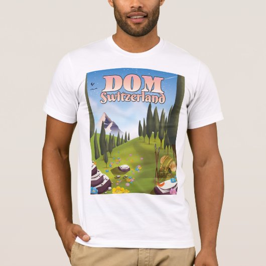 Dom Zwitserland reisposter T-shirt (Voorkant)