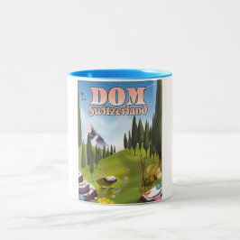 Dom Zwitserland reisposter Tweekleurige Koffiemok