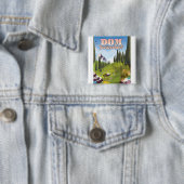 Dom Zwitserland reisposter Vierkante Button 5,1 Cm (In situ)