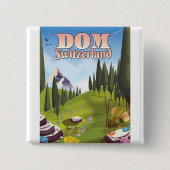 Dom Zwitserland reisposter Vierkante Button 5,1 Cm (Voorkant)