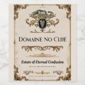 Domaine No Clué – Wijnlabel voor verwarring Wijn Etiket (Enkel label)
