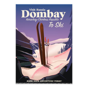 Dombay, Karatsjaj-Tsjerkessische Republiek Ski-pos Foto Afdruk