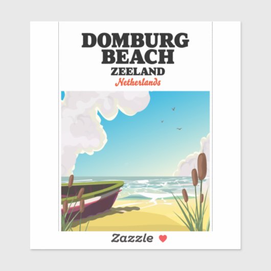 Domburg Beach Zeeland Domburg Beach Sticker (Vel)