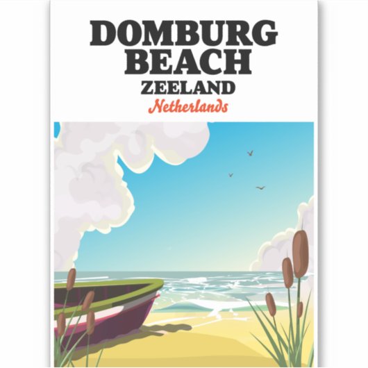 Domburg Beach Zeeland Domburg Beach Sticker (Voorkant)