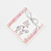 Dome Gans 1e Verjaardag Servetten | Waterverf Roze (Hoek)