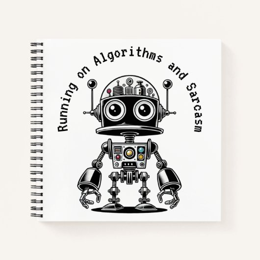 Dome Head Robot - Hardlopen op algoritmes en sarca Notitieboek (Voorkant)