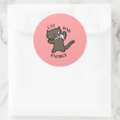 Dome Kat Vader Energie Ronde Sticker (Tas)