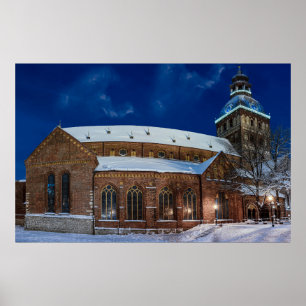 Dome kathedraal op het Dome-plein in Riga, Letland Poster