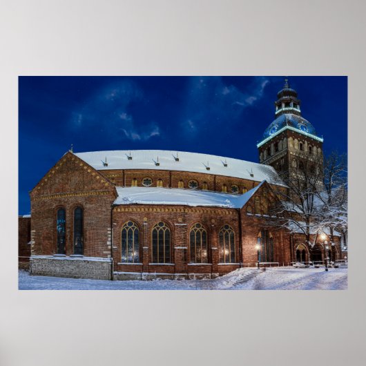 Dome kathedraal op het Dome-plein in Riga, Letland Poster (Voorkant)