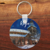 Dome kathedraal op het Dome-plein in Riga, Letland Sleutelhanger (Voorkant)
